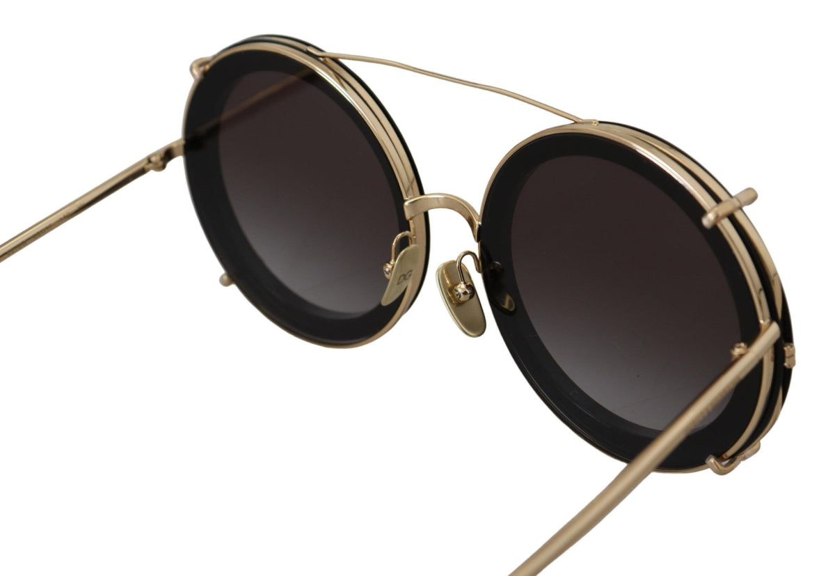 Dolce & Gabbana Elegant Black Gold Gradient Sunglasses