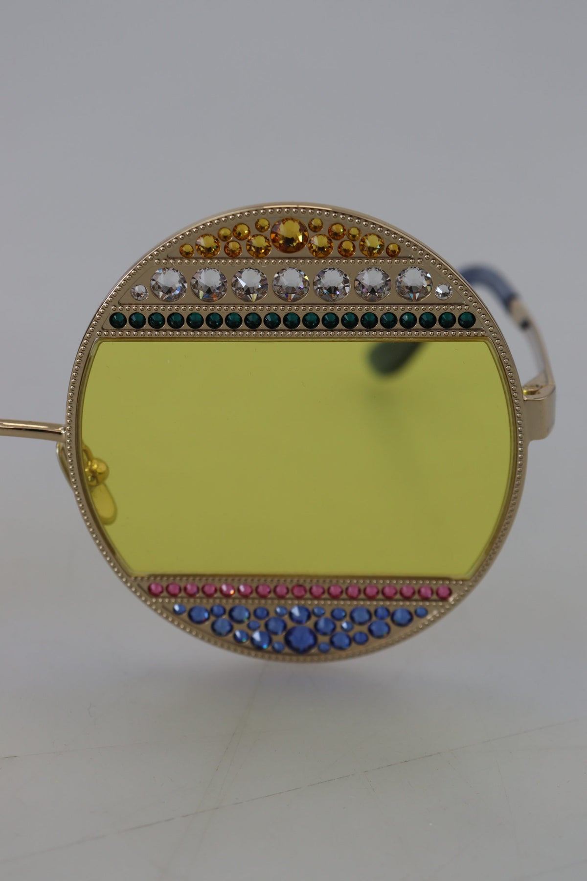 Dolce & Gabbana Crystal Embellished Gold Oval Sunglasses