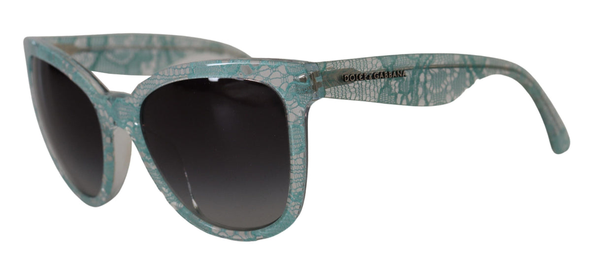 Dolce & Gabbana Elegant Blue Lace-Crystal Sunglasses