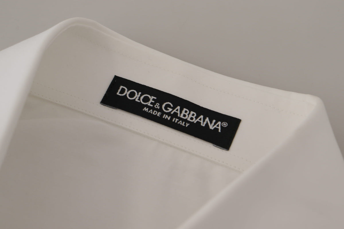 Dolce & Gabbana Elegant White Cotton Collared Shirt