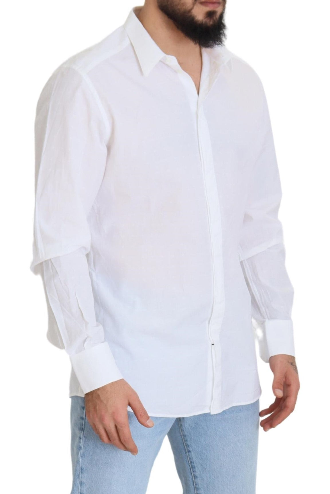 Dolce & Gabbana Elegance Reimagined White Cotton Dress Shirt