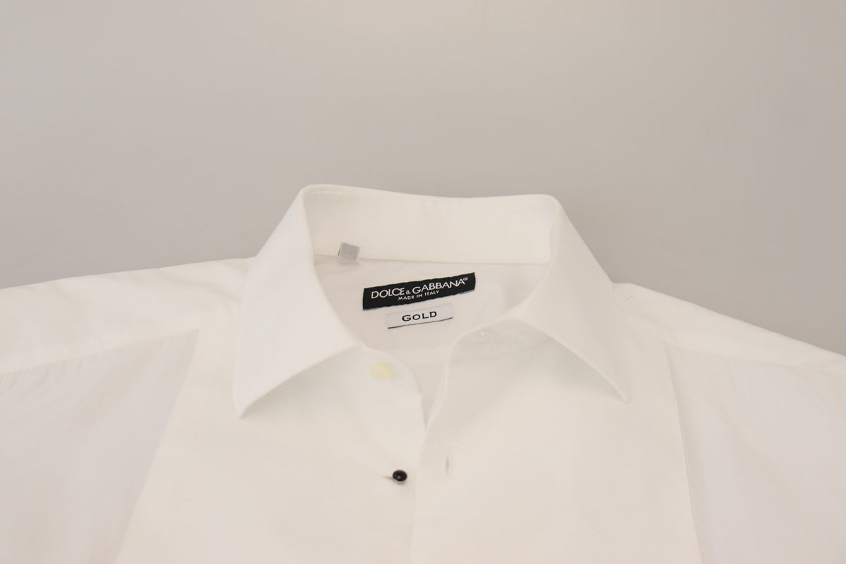 Dolce & Gabbana Elegant White Cotton Poplin Slim Fit Shirt