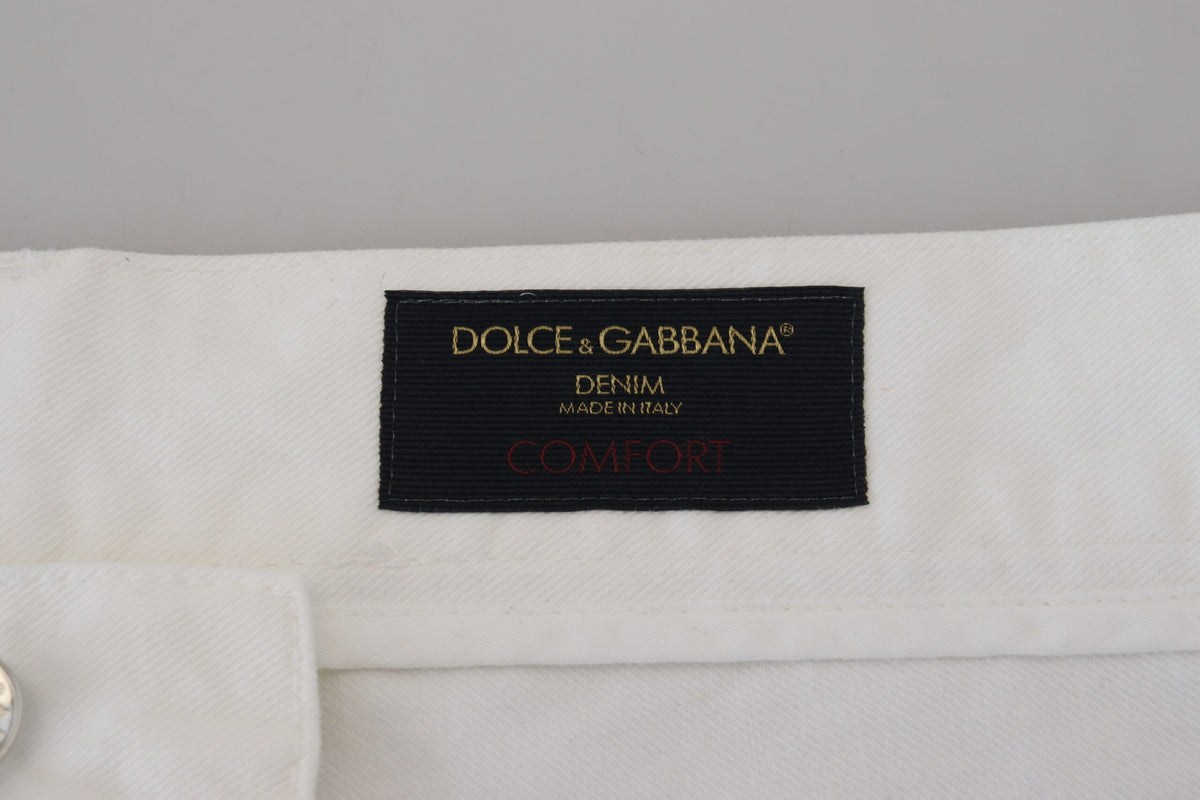 Dolce & Gabbana Elegant White Cotton Denim Jeans