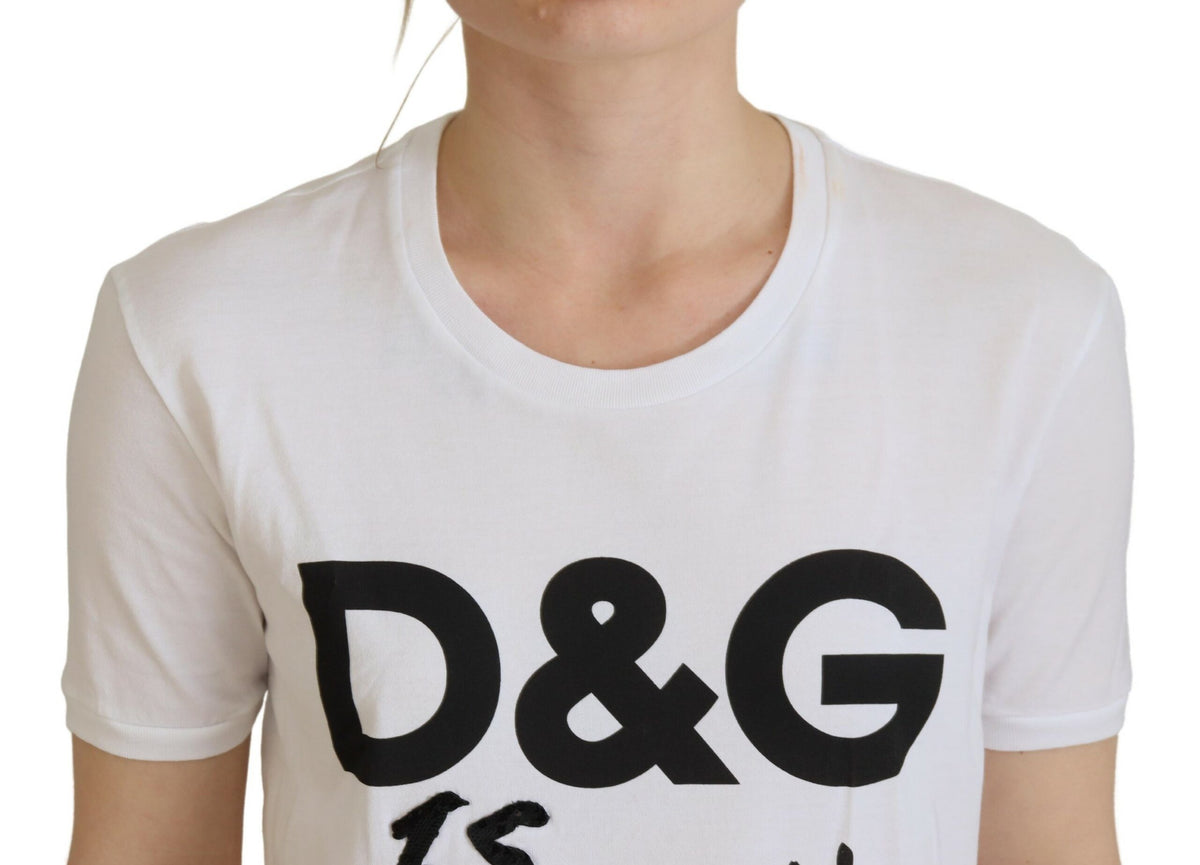 Dolce & Gabbana Chic White Cotton Logo Tee