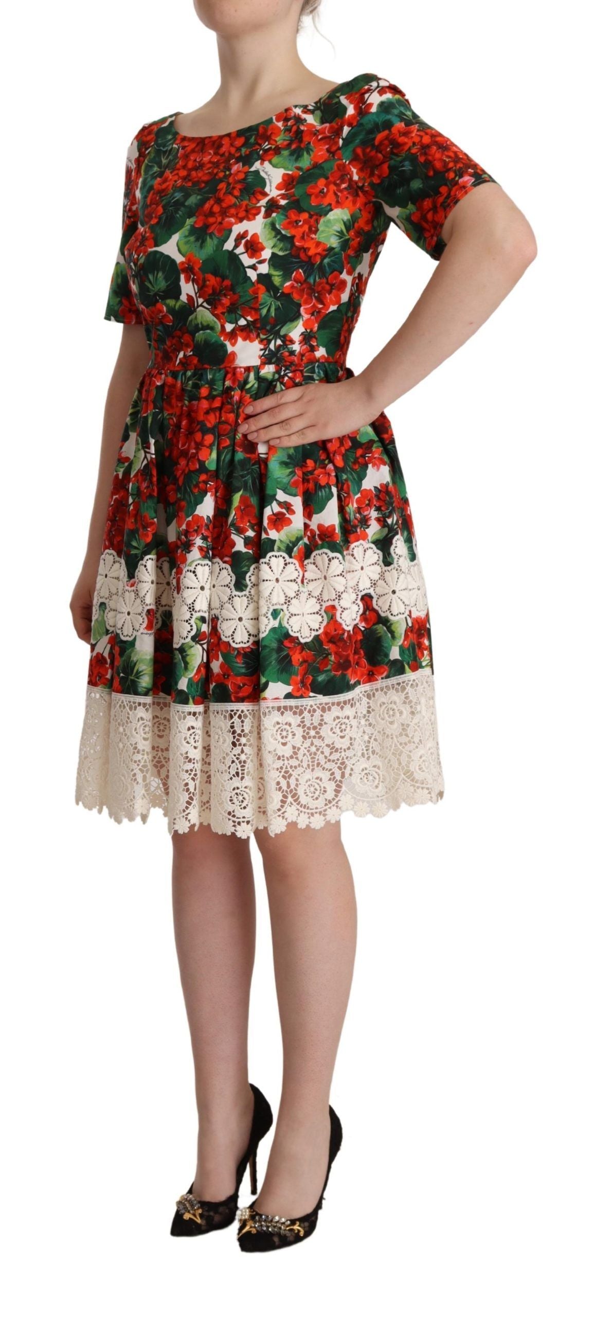 Dolce & Gabbana Floral Shift Short Sleeve Dress