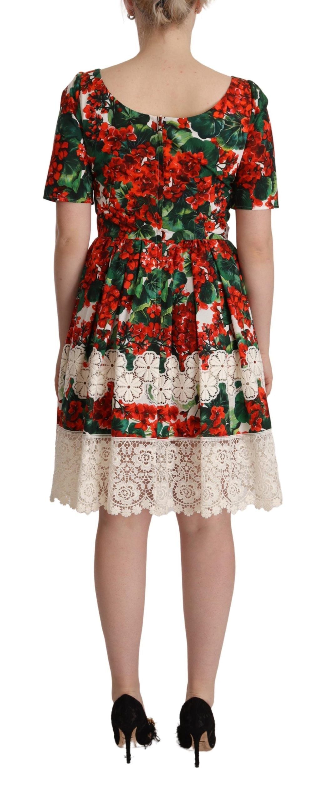 Dolce & Gabbana Floral Shift Short Sleeve Dress