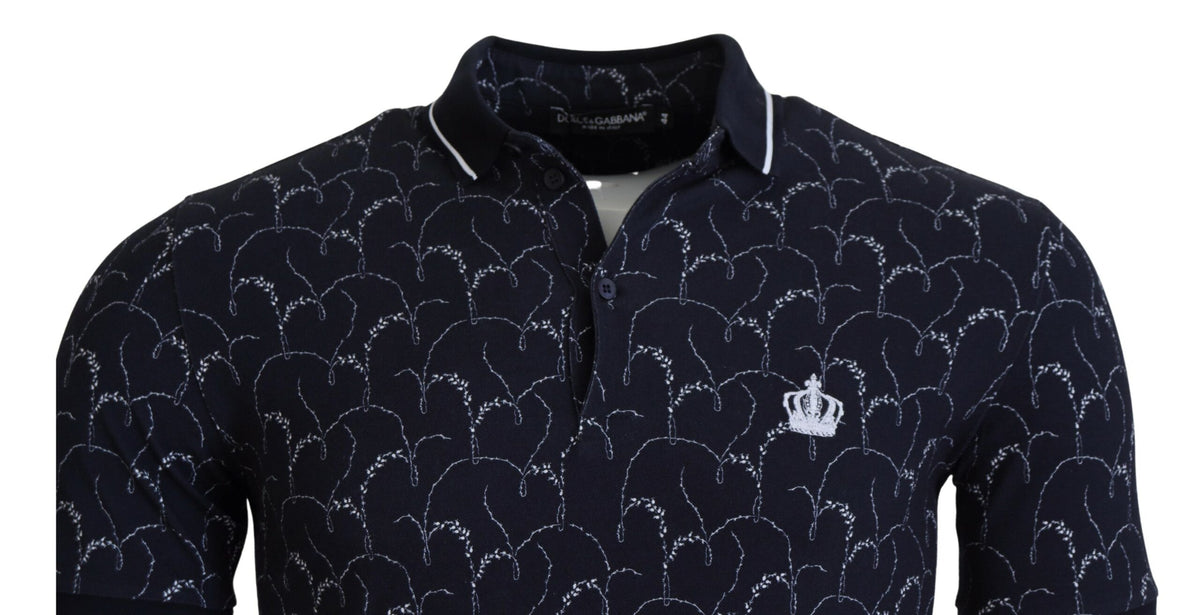 Dolce & Gabbana Regal Blue Cotton Polo Tee