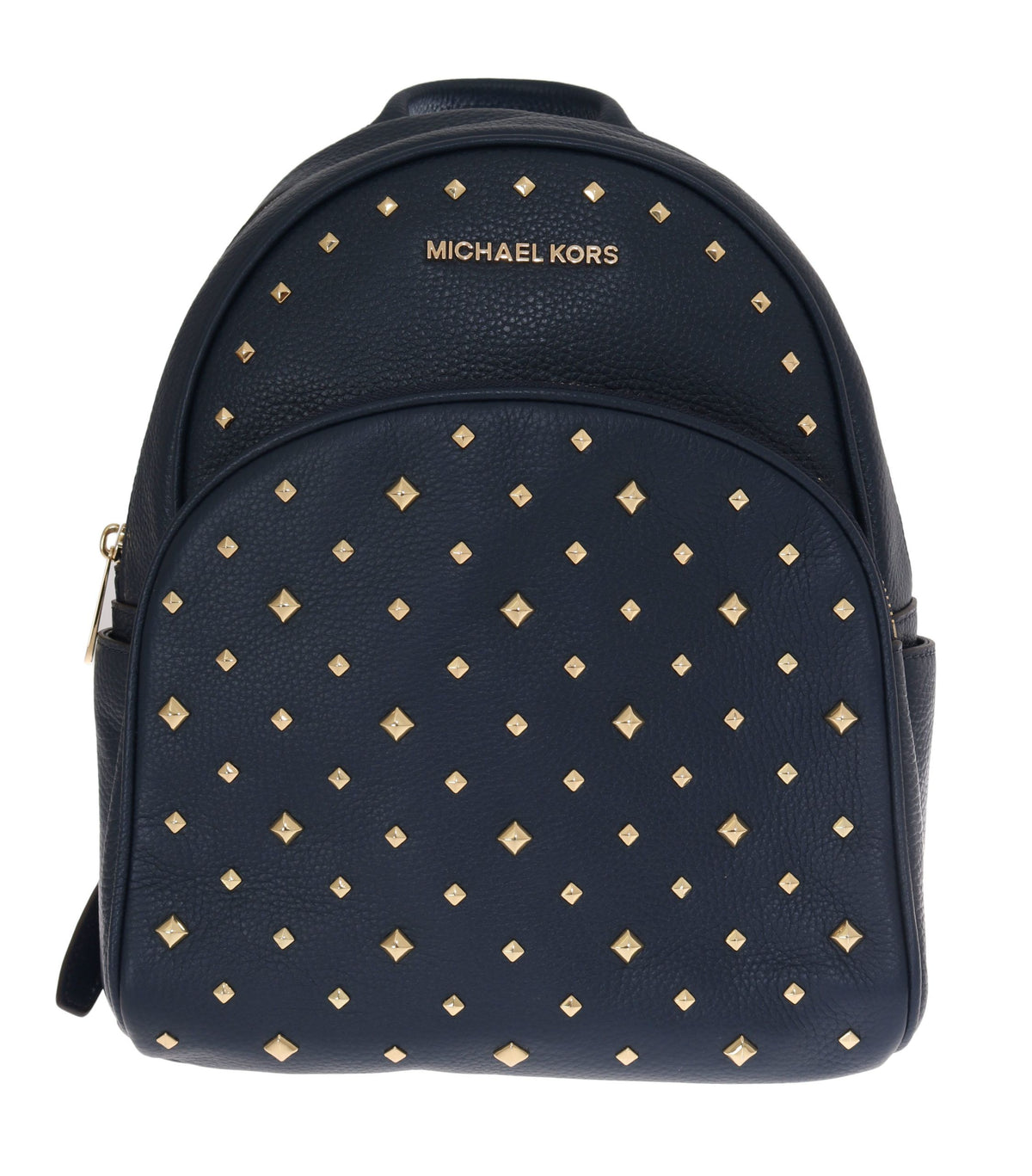 Michael Kors Elegant Leather Abbey Backpack in Navy Blue