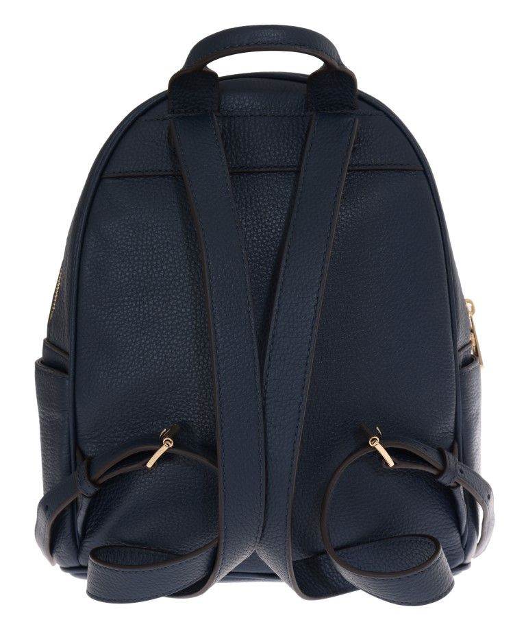 Michael Kors Elegant Leather Abbey Backpack in Navy Blue