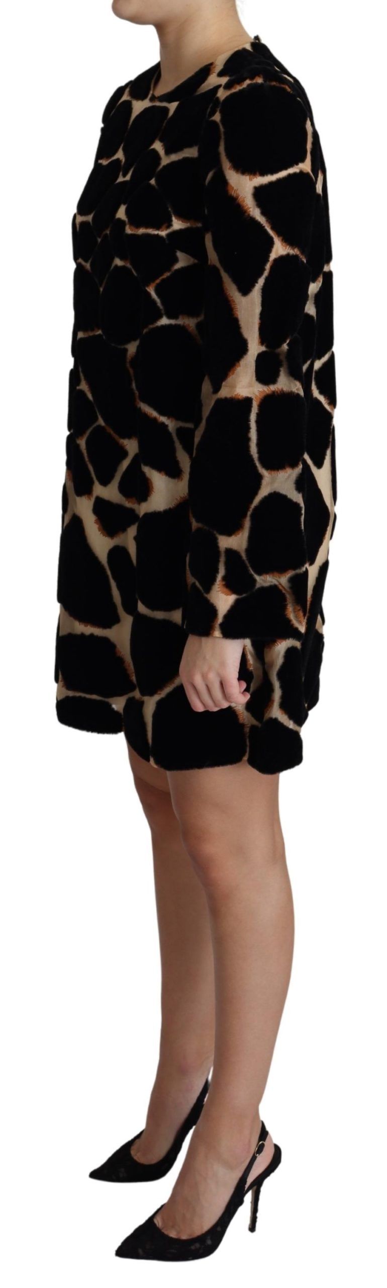 Dolce & Gabbana Chic Giraffe Print Shift Mini Dress