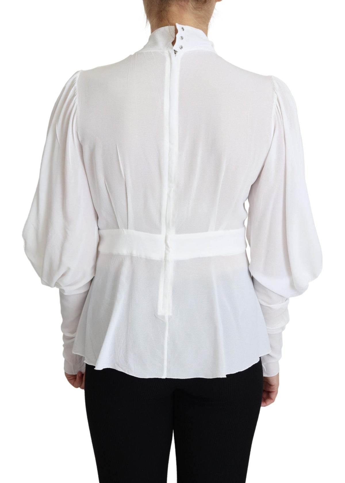 Dolce & Gabbana Elegant Snow-White Viscose Blouse