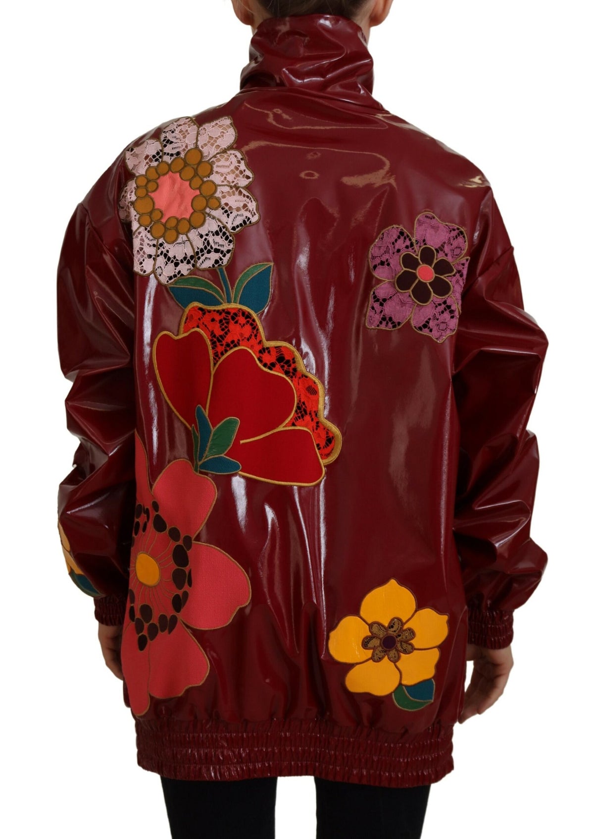 Dolce & Gabbana Maroon Floral Luxe Jacket