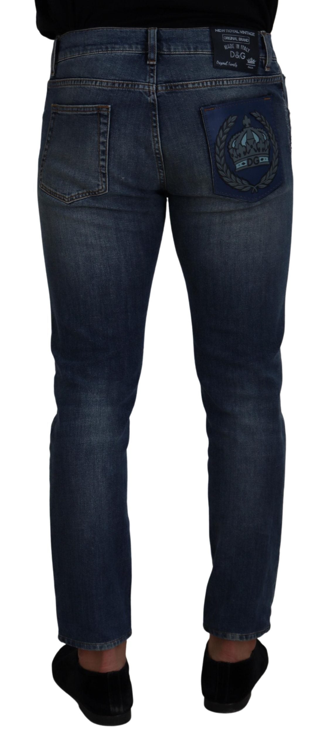 Dolce & Gabbana Elegant Slim-Fit Denim Pants in Blue Washed