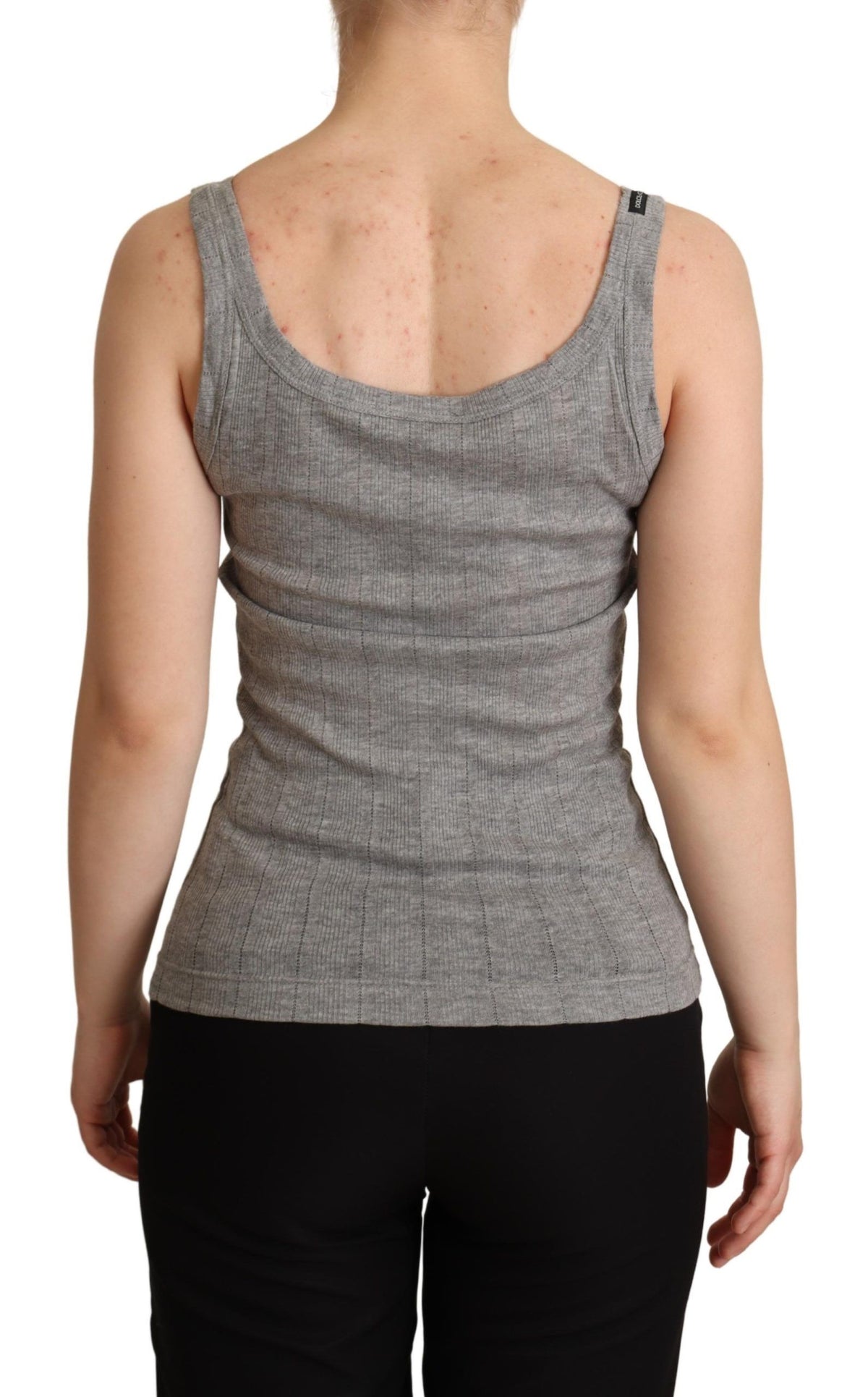 Dolce & Gabbana Elegant Sleeveless Gray Tank Top