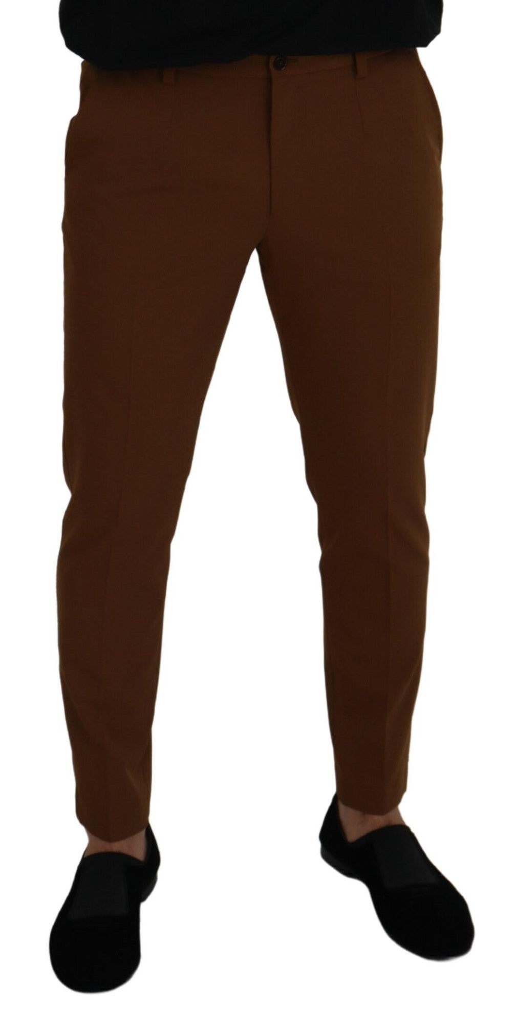 Dolce & Gabbana Elegant Brown Virgin Wool Pants - Italian Crafted