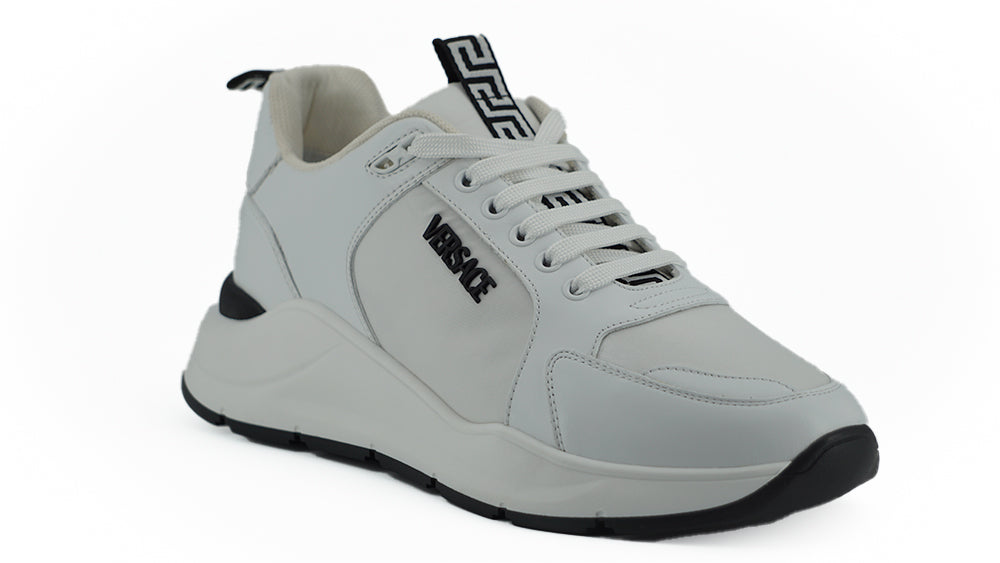 Versace White Calf Leather Sneakers