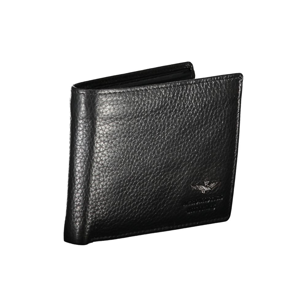 Aeronautica Militare Sleek Dual-Compartment Leather Wallet