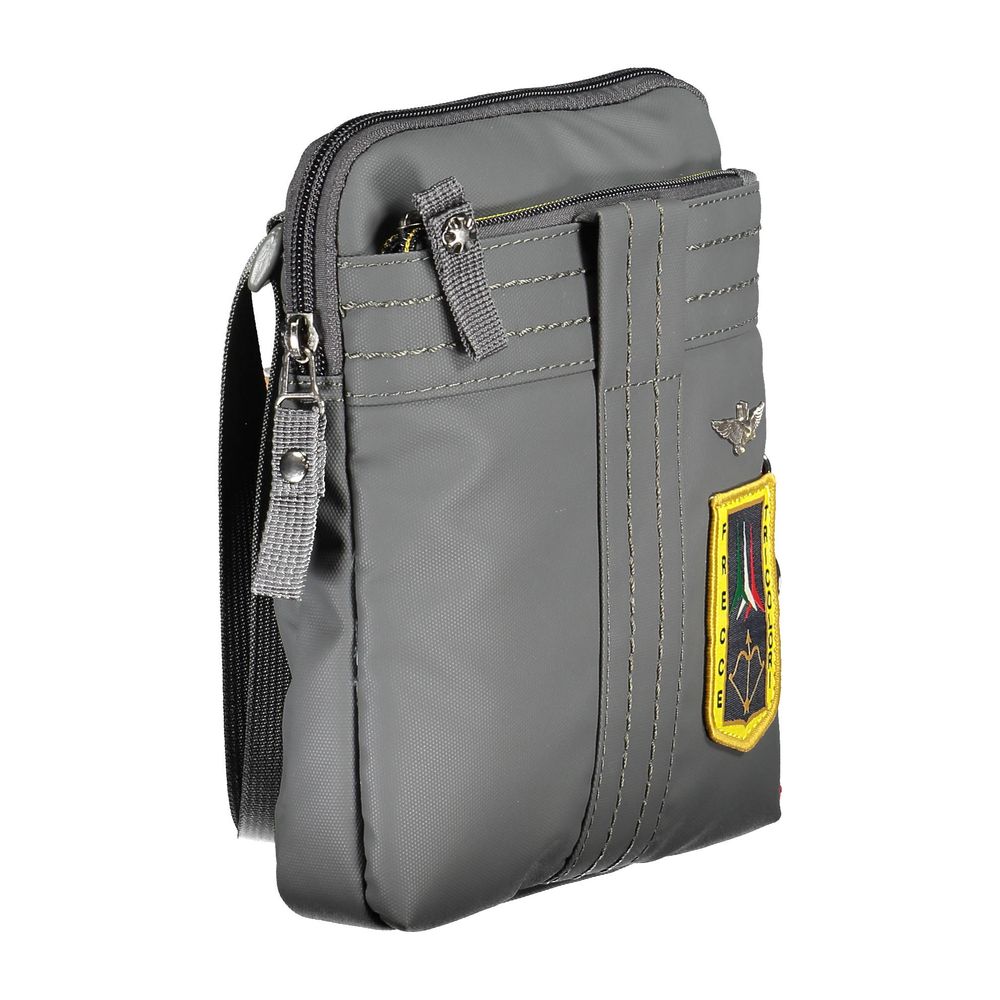 Aeronautica Militare Elegant Gray Shoulder Bag with Contrasting Details