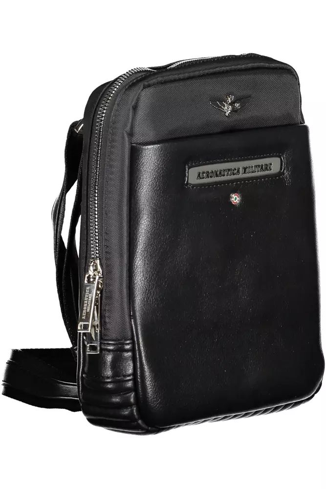 Aeronautica Militare Sleek Black Shoulder Bag for the Modern Man