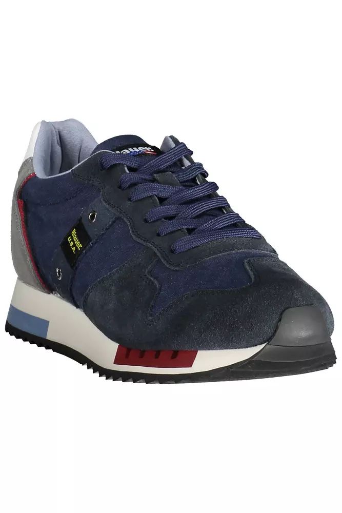 Blauer Chic Blue Sports Sneakers with Contrasting Accents