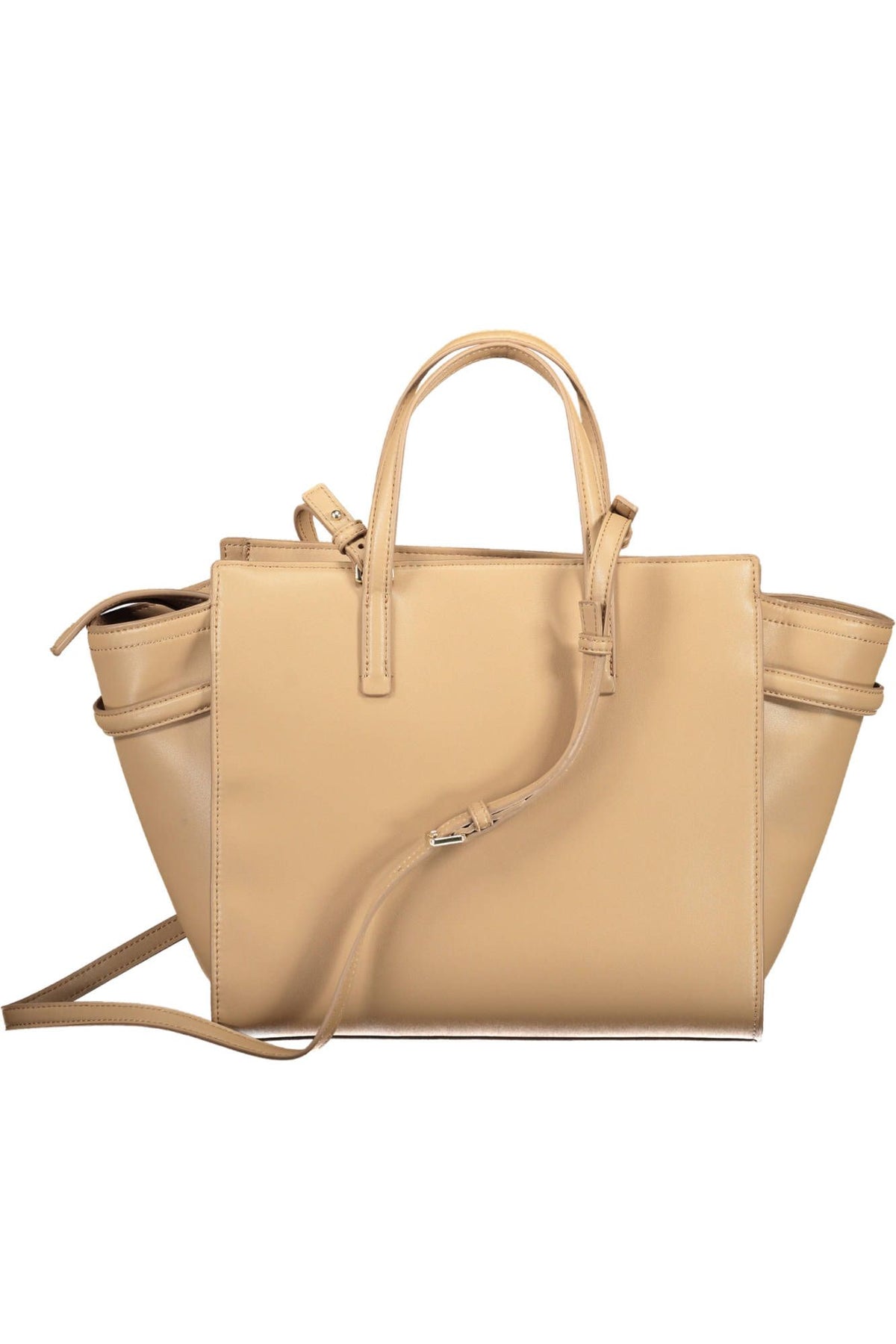 Calvin Klein Chic Beige Handbag with Contrasting Details