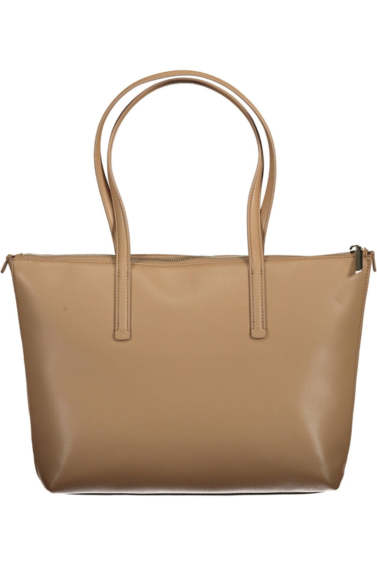 Calvin Klein Elegant Beige Shoulder Bag with Chic Logo Detail