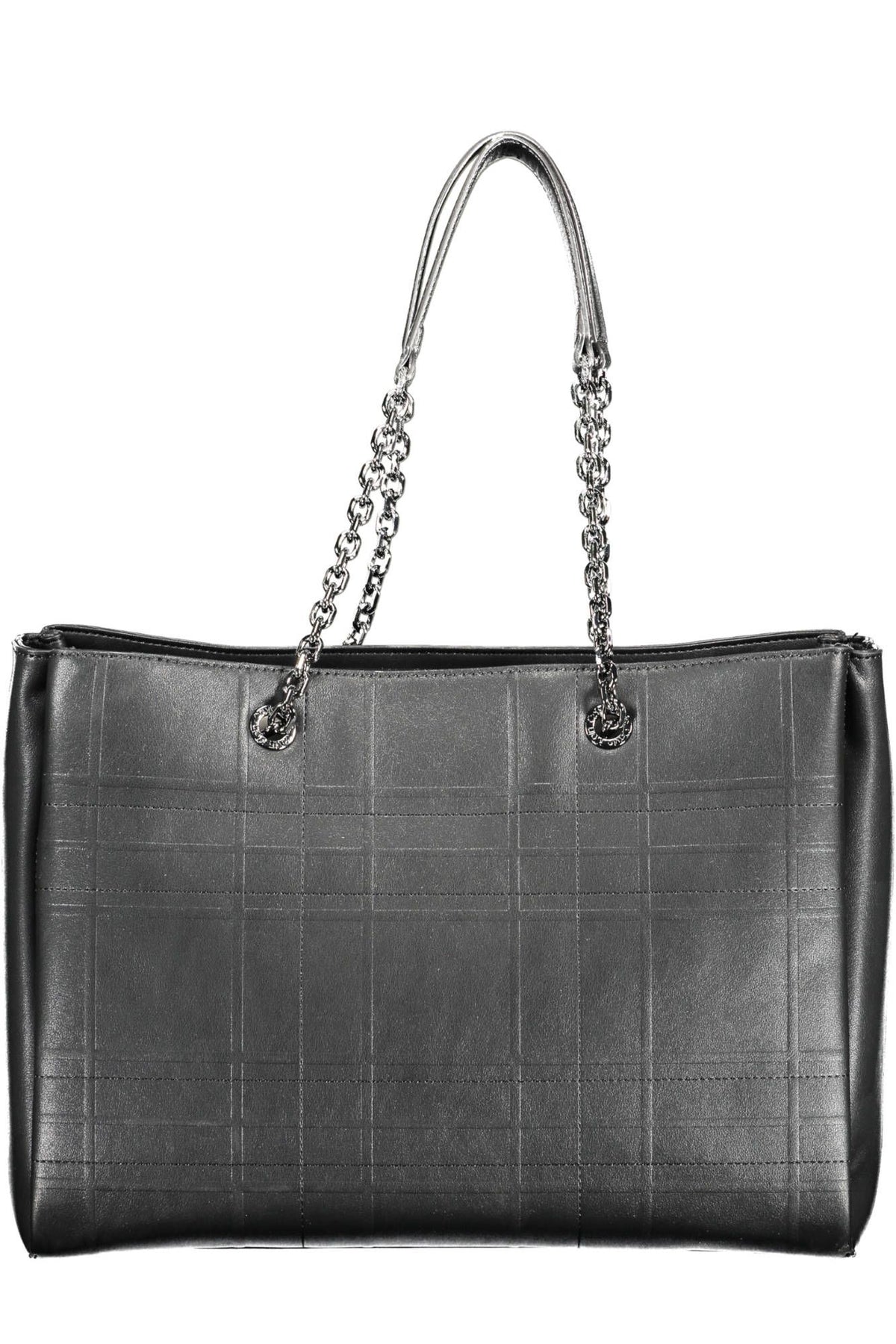 Calvin Klein Chic Black Dual-Handle Chain Shoulder Bag