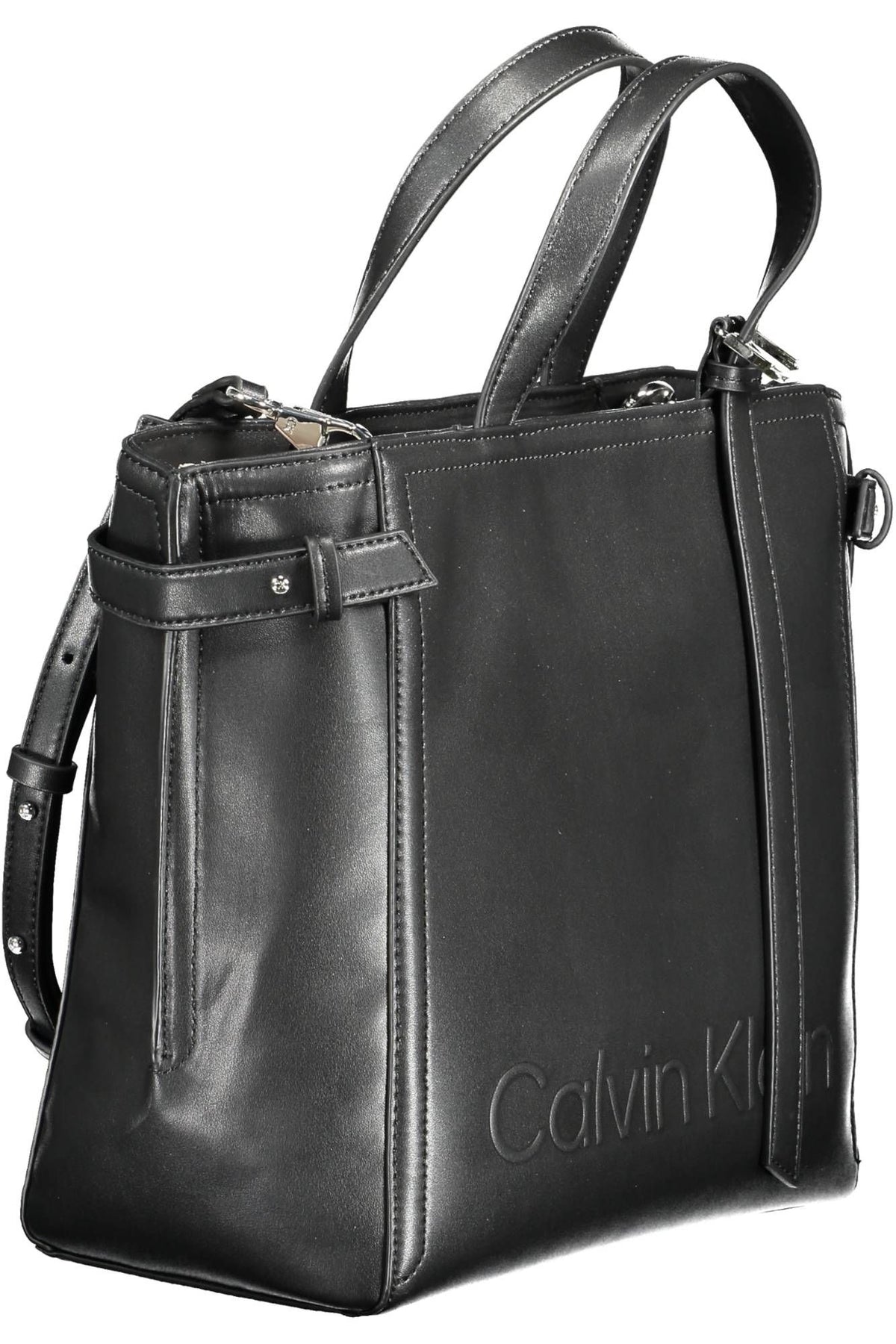 Calvin Klein Elegant Black Two-Handle Recycled Polyester Bag