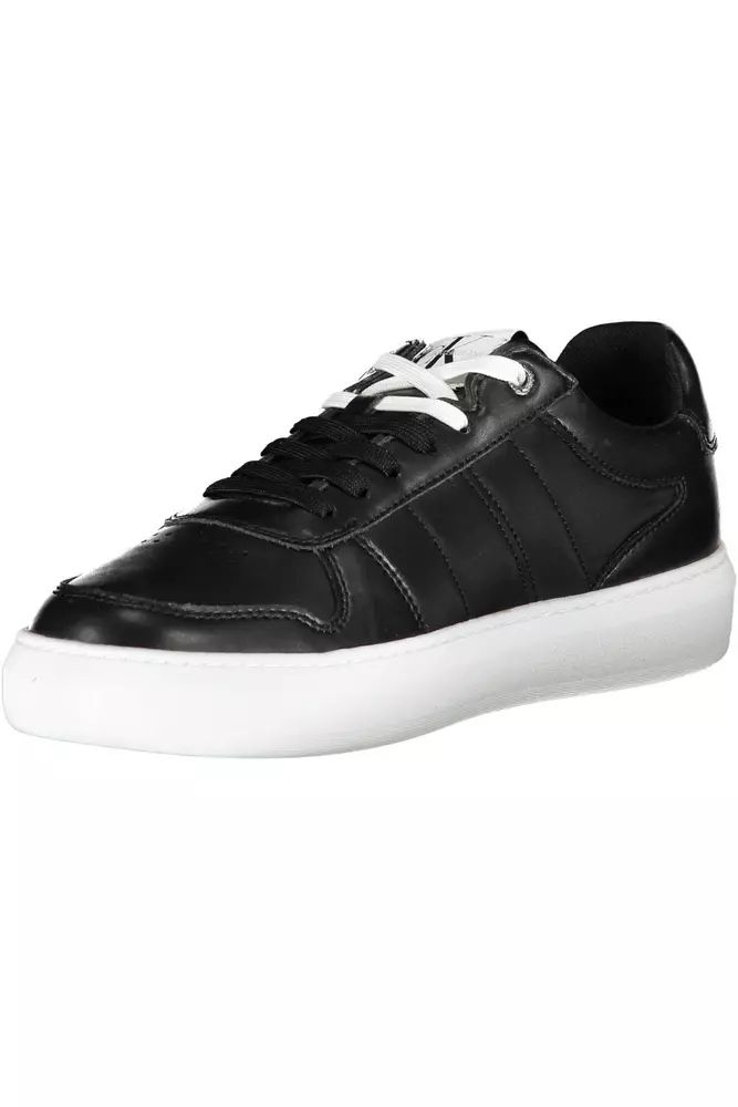 Calvin Klein Sleek Black Sports Sneakers with Contrasting Accents