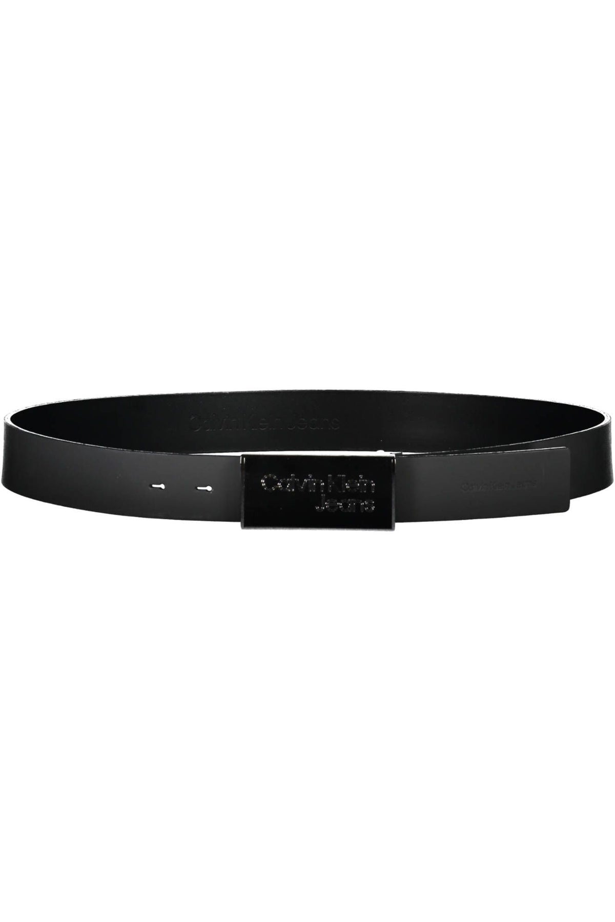 Calvin Klein Elegant Black Leather Belt with Metal Buckle