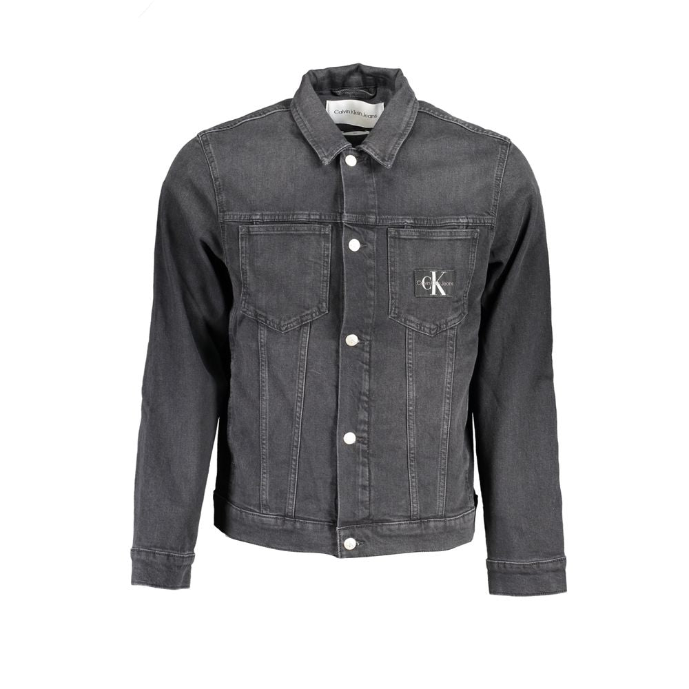 Calvin Klein Sleek Slim Fit Denim Jacket with Subtle Logo