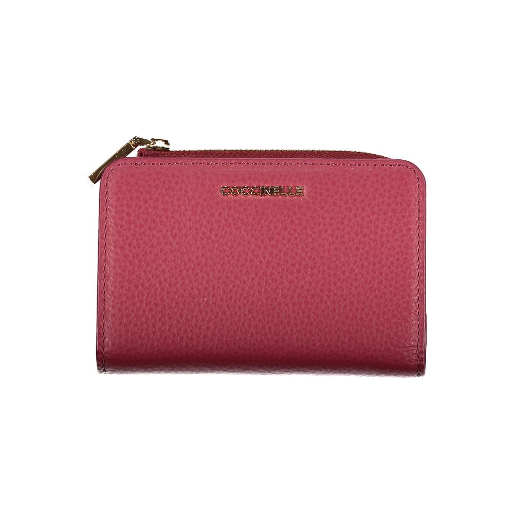 Coccinelle Elegant Pink Leather Wallet with Secure Closures