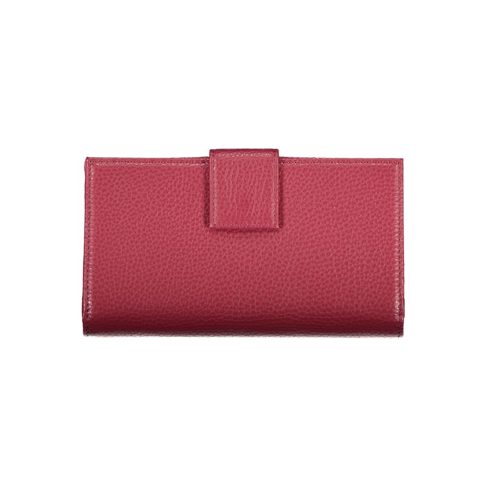 Coccinelle Elegant Dual-Compartment Pink Leather Wallet