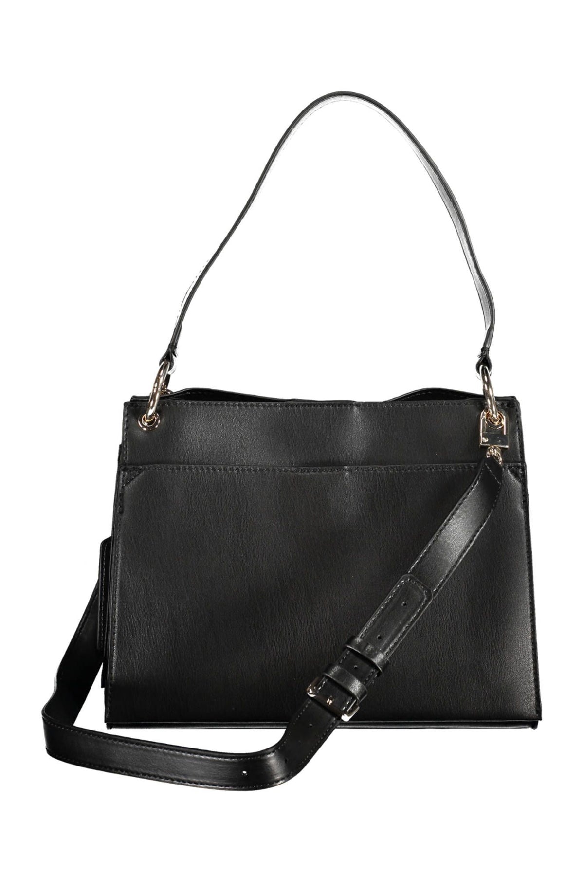 Guess Jeans Chic Black Shoulder Bag with Contrasting Details