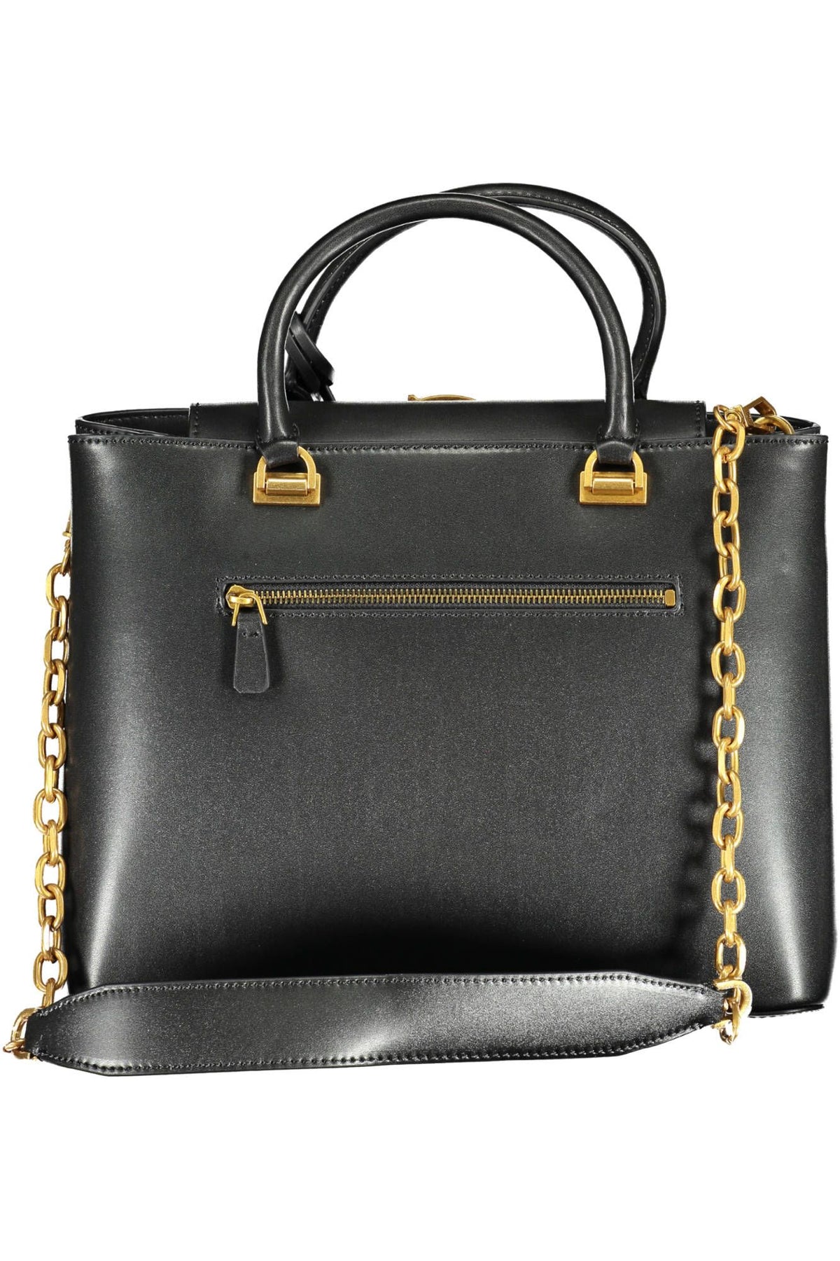 Guess Jeans Elegant Black Chain-Strap Tote Bag