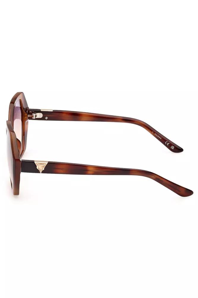 Guess Jeans Chic Hexagonal Brown Lens Sunglasses