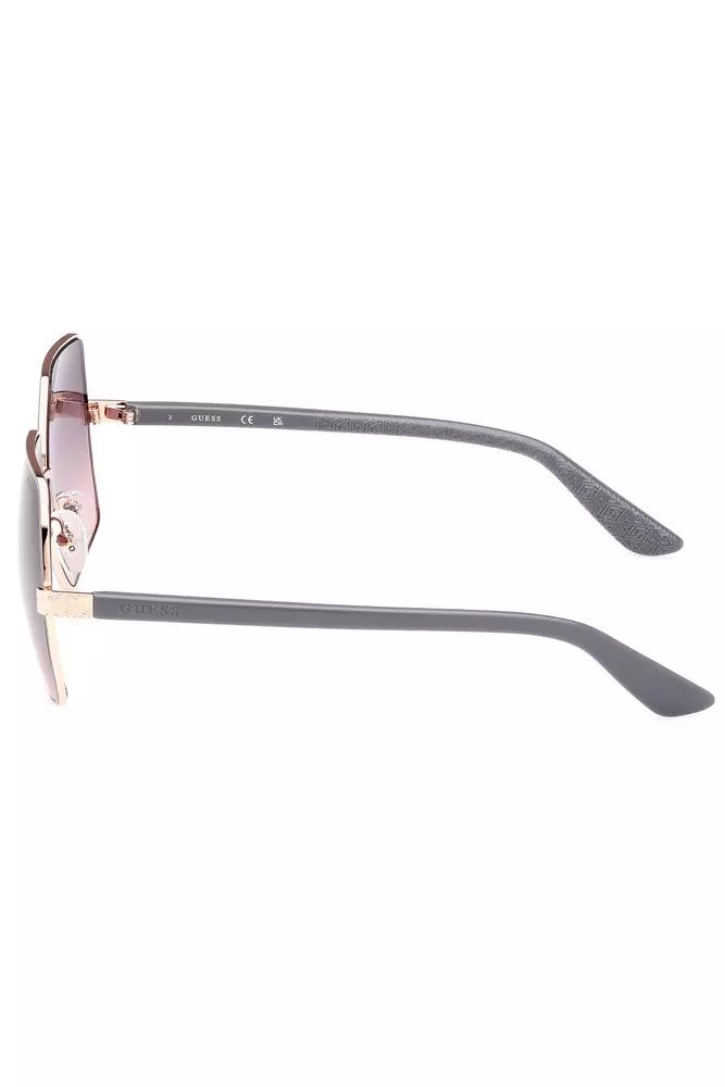 Guess Jeans Chic Square Metal Sunglasses in Pink