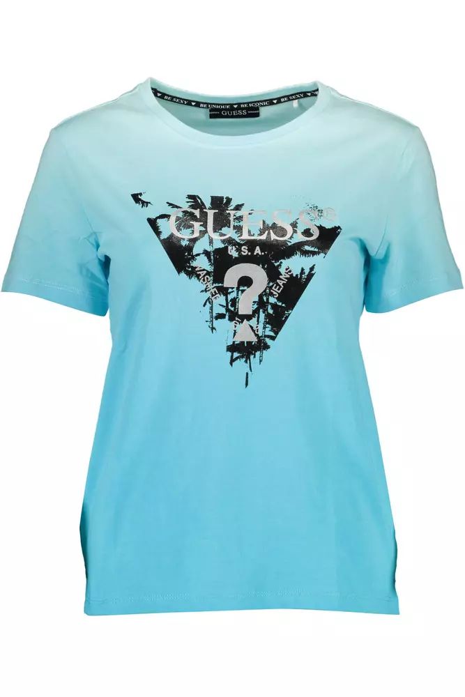 Guess Jeans Elegant Light Blue Logo Tee