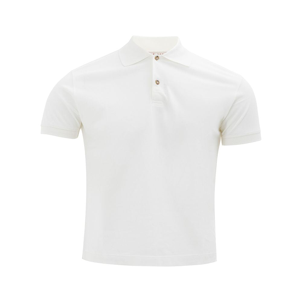 Luca Faloni Elegant White Cotton Polo Shirt