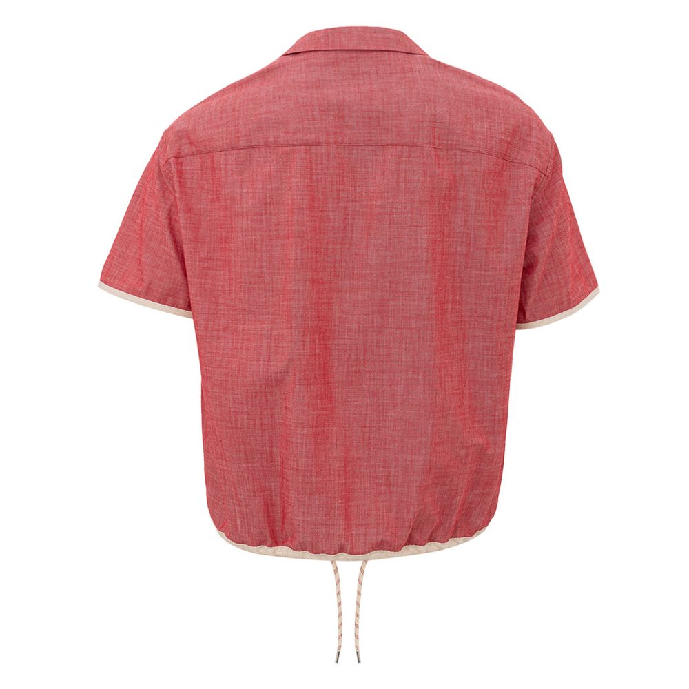 Armani Exchange Sleek Crimson Cotton Shirt for Men