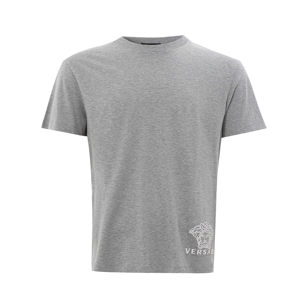 Versace Elegant Gray Cotton Tee for Men