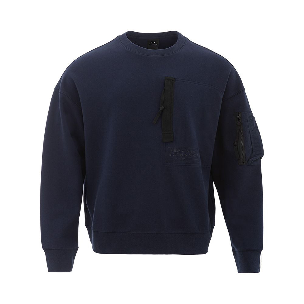 Armani Exchange Chic Blue Cotton Sweater for Men