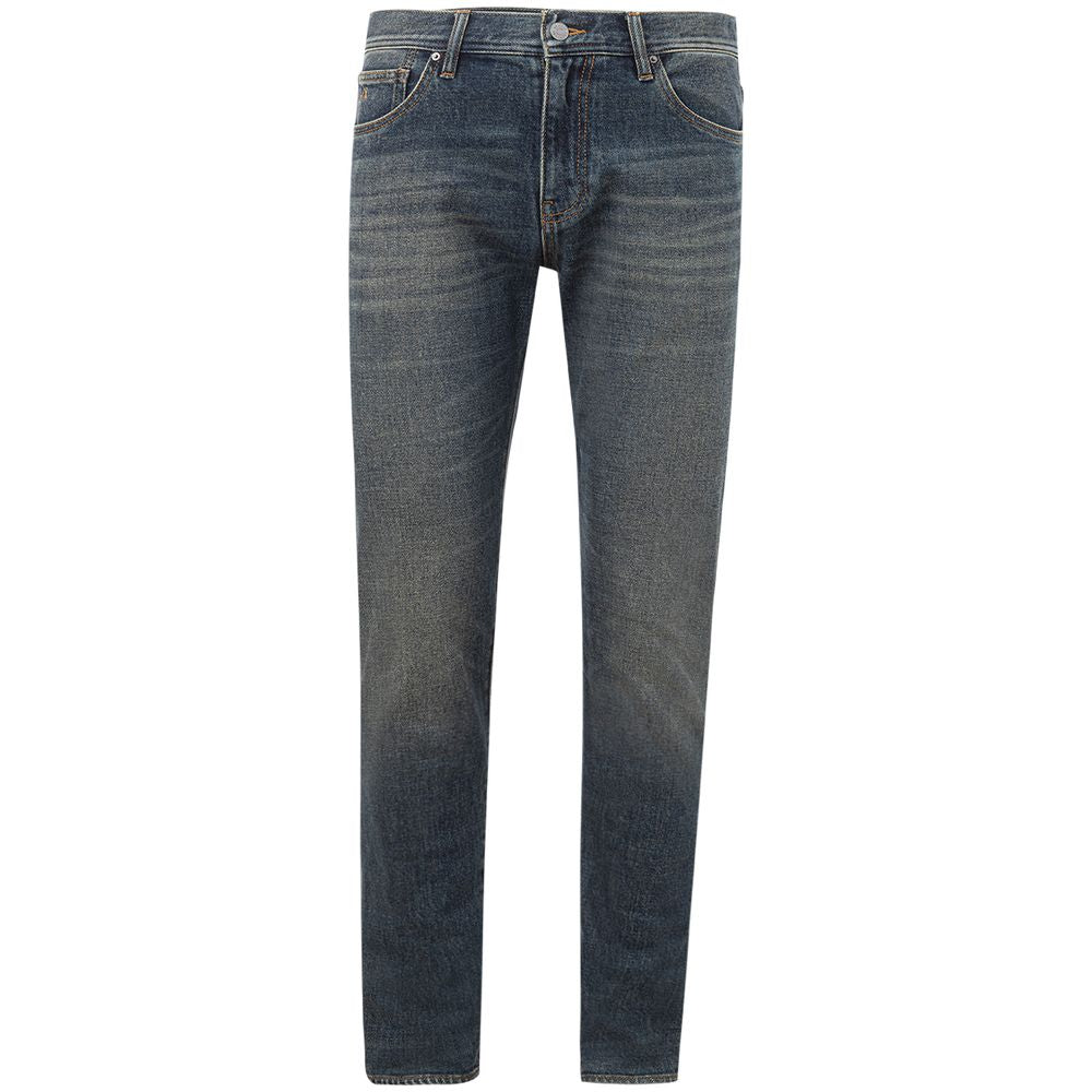 Armani Exchange Sleek Cotton Denim Pants in Rich Blue Hue