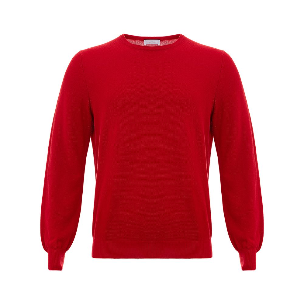 Gran Sasso Luxe Red Cotton Sweater