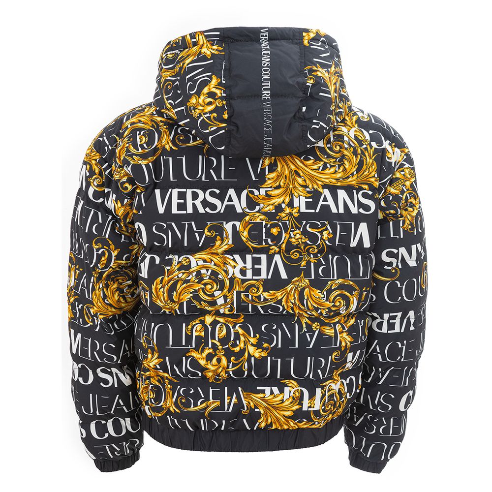 Versace Jeans Sleek Black Polyamide Designer Jacket