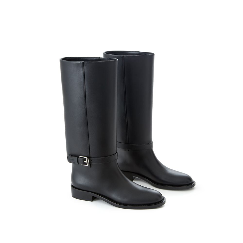 Burberry Elegant Black Leather Boots