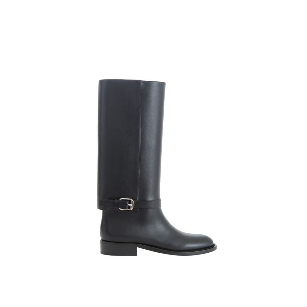 Burberry Elegant Black Leather Boots