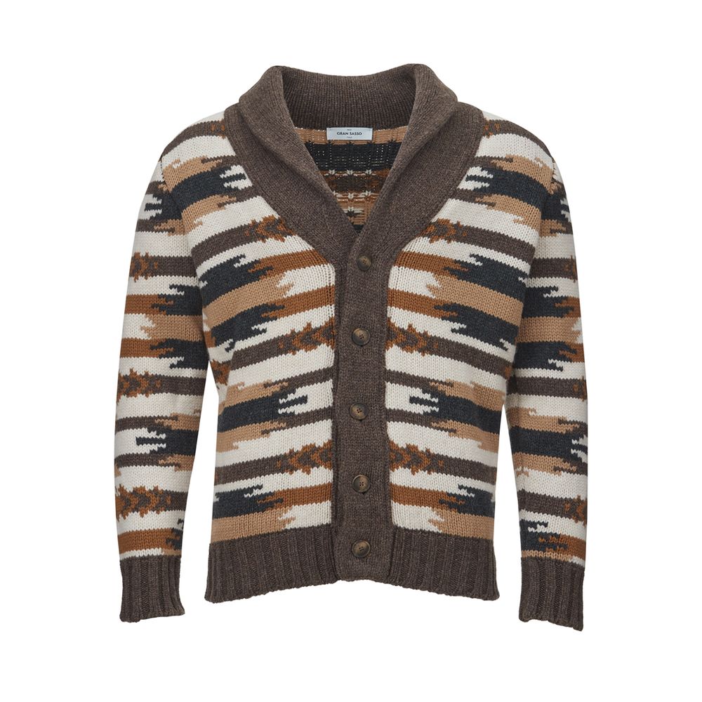 Gran Sasso Multicolor Wool Cardigan for the Modern Gentleman