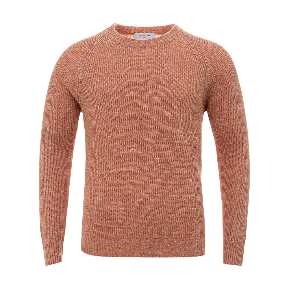 Gran Sasso Italian Linen-Cotton Orange Sweater