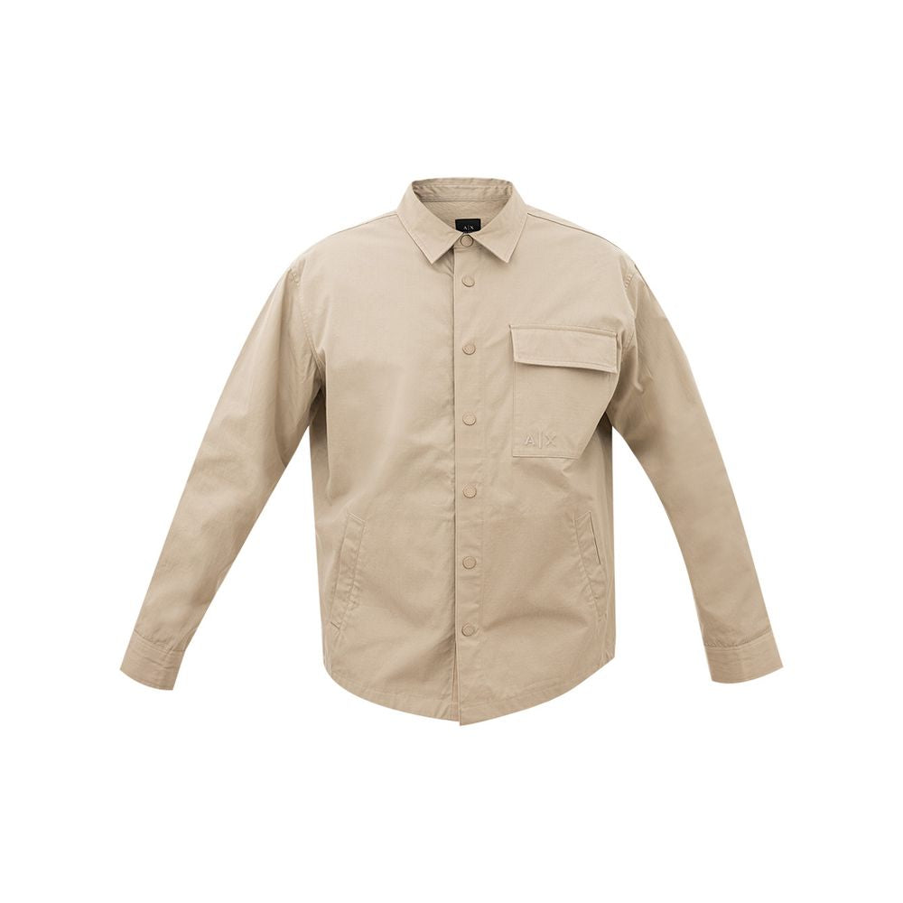 Armani Exchange Beige Cotton Classic Shirt